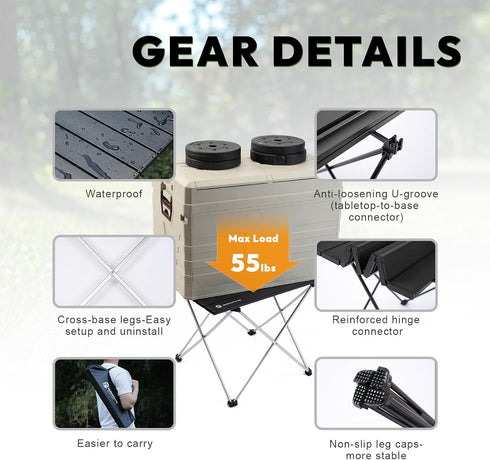 MellowCamp Camping Side Table, Ultralight Aluminum Folding Table, Small Compact Portable Ideal for Beach, Outdoor