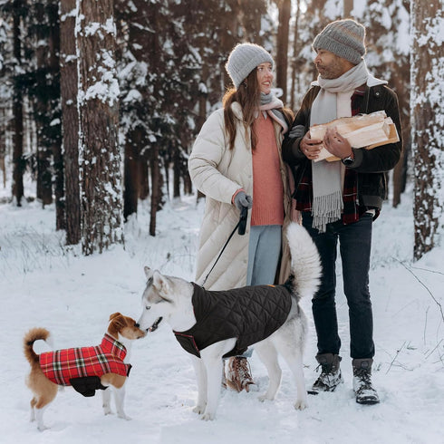 Kuoser Warm Dog Coat, Waterproof Coats for X-Small Dogs, Adjustable Durable Winter Jacket, Cozy Cold Weather Apparel,