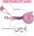 BINGPET Adjustable No Pull Dog Harness Collar Leash Set, Classic Plaid for Small Medium Large Dogs (Pink, M)