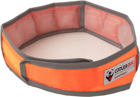 Hi-Vis Dog Cooling Collar, Orange Reflective Re-Freezable Ice Collar (X-Large)