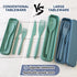 Large Plastic Reusable Utensils Set with Case, Travel Chopsticks Fork Spoon Knife Set for Lunch Box, Portable Cutlery Sets for Travel Camping Daily Use (2 Sets) by DIYJEP
