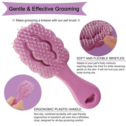 Cloud-Shaped Soft Bristle Puppy Brush for Small Dogs - Yorkie, Shih Tzu, Maltese, and Toy Poodles Grooming Tool