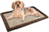 Dog Crate Pad, 24x17 inch Memory Foam Mat for Small Dog Cat, Washable Anti Slip Puppy Sleeping Bed, Brown