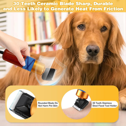 Dog Shears, Plug-in Electric Pet Shaving and Grooming Kit, 200W 10ft Sheep Shears, Low Noise & Vibration Design