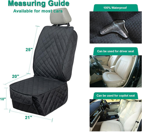 HAPYFOST 2Pack) Waterproof Front Seat Cover Dog Car Seat Covers Nonslip and Full Protection with Side Flaps Fits Most