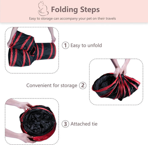 Bigladious 3 Way Cat Tunnel Collapsible Fun Pet Play Tube Toys for Cats, Kittens, Puppies & Rabbits - Portable Tunnel