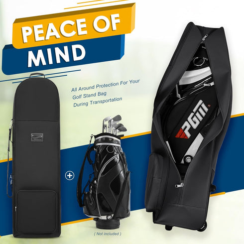Golf Travel Covers for Airlines - Soft Foldable Club Travel Bags with Detachable Shoulder Straps