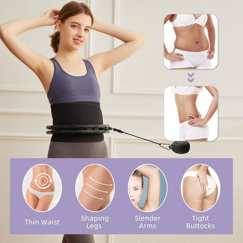 Weighted Fit Hoop Plus Size - 32 Detachable Links Smart Fitness Hoop for Weight Loss and Massage