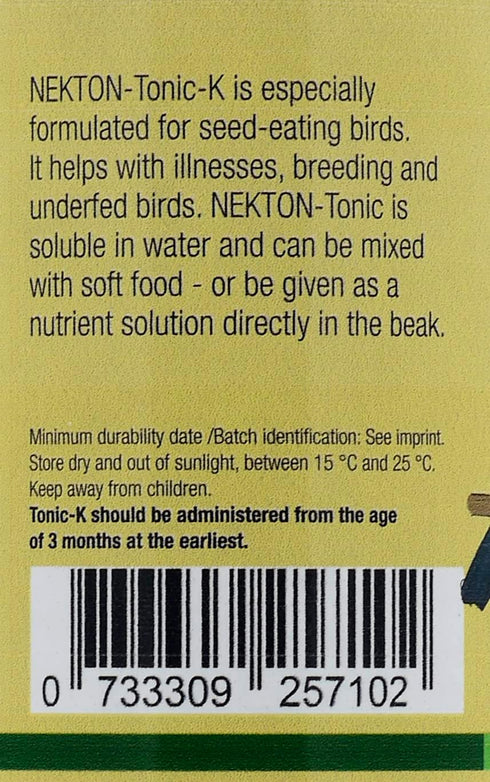 Nekton Tonic-K Restorative Supplement for Seed-Eating Birds, 100g (3.5oz)