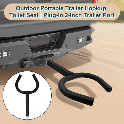 gjkldcvb 2'' Hitch Toilet Seat with Soft cushion, Portable Restroom Trailer, Heavy Duty Powder Coated Carbon Steel