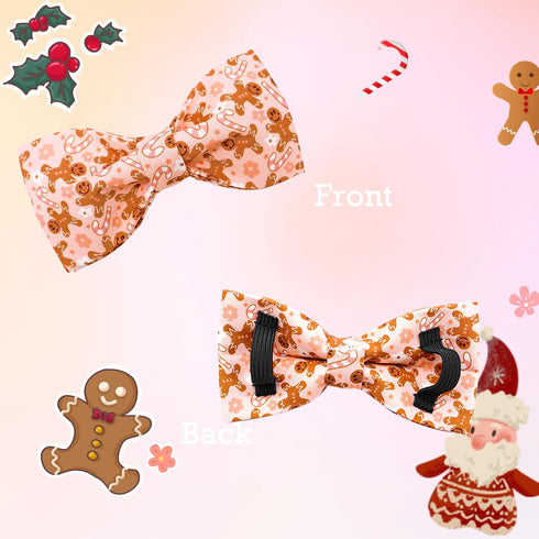 Lionheart Glory Christmas Dog Collar - Adjustable Pink Bowtie Collar for Small Dogs, Fall Gift