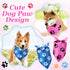 100 (25.6 17.7 17.7) Abbylike Pcs Paw Print Dog Bandanas Bulk Cute Footprint Bandanas for Dogs Triangle Kerchief Bib