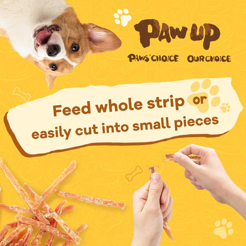 24oz PAWUP Chicken Jerky Strip Dog Treats w/Taurine Natural Rawhide Free Dog Snacks, Training Treats Chicken Jerky