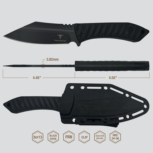 Hunting Survival Knife, 9" Full Tang Fixed Blade Knives, Camping Gear with Extra FRN Handle Scales