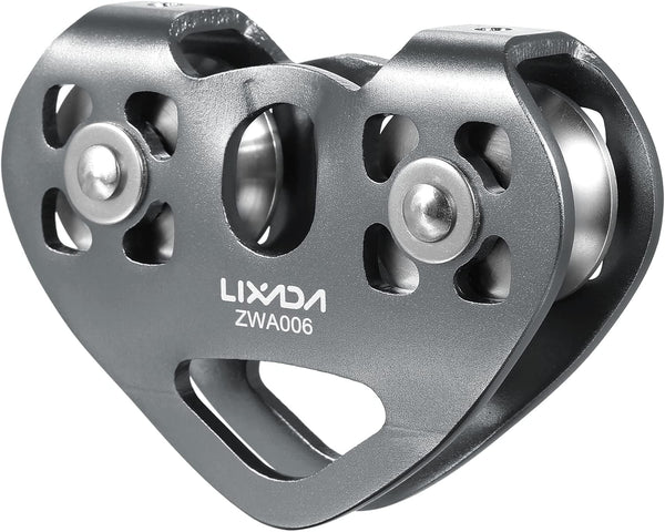 LIXADA Zipline Pulley 30KN Trolley Rescue for 1/4 5/16 3/8 1/2 Cable, Holds Up to 6700lbs
