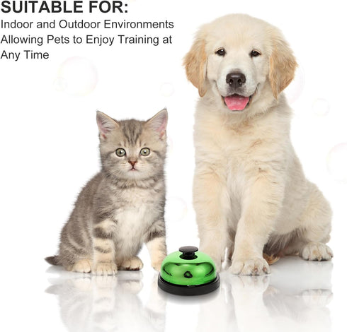DOITOOL Pet Training Press Bell for Dogs and Puppies Colorful Bright Green Dog Dinner Training Bell for Potty