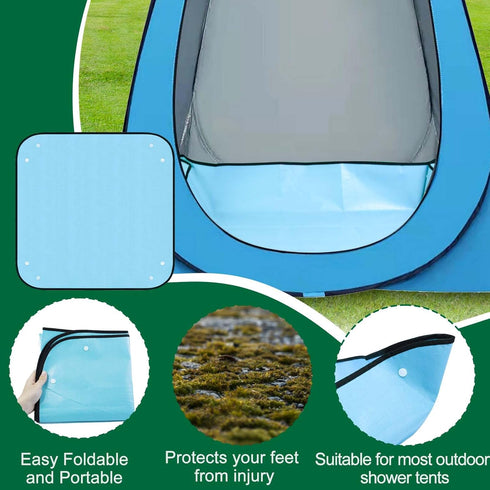 Wenfan 39.37" Camp Shower Tent Mat Non Slip Camping Mat Foldable Outdoor Shower Tent Floor Mat Portable Changing Tents