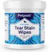Petpost Tear Stain Remover Wipes, Natural Eye Crust Treatment for White Fur, 100 ct.
