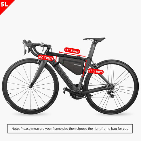 ROCKBROS 5L Waterproof Bike Frame Bag - Large Storage Under Frame