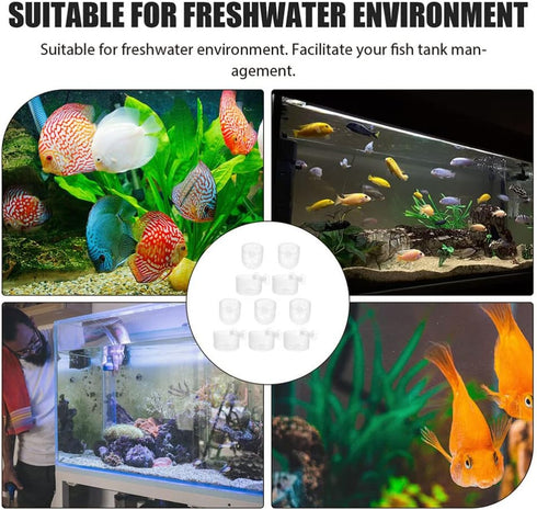10pcs Fish Tank Planter Decor, Acrylic Plant Cup Holders for Fish Tank Supplies and Bait Feeder