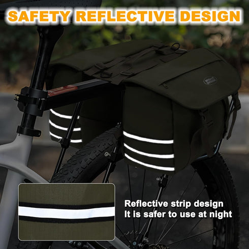 Panniers Bike Bags,Bicycle Saddle Bags,Large Capacity Reflective Strip,Bike Trunk Bag with Panniers,Bicycle Storage