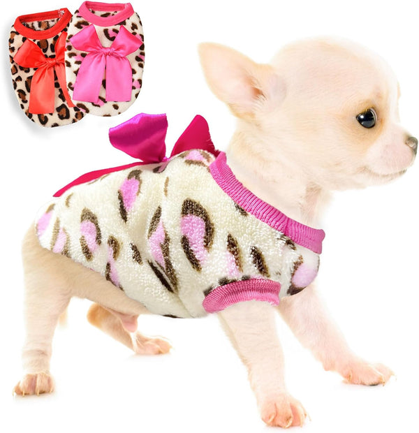 2 Pieces Chihuahua Sweater - Dog Sweater for Small Dogs, Teacup Clothes for Extra Small Dogs, Warm Winter Clothing (XS)