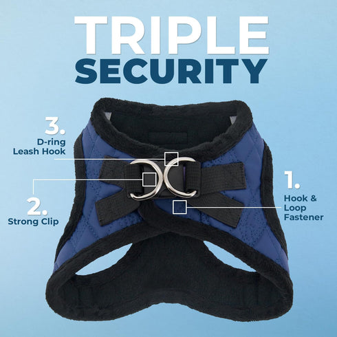 Voyager Step-In Plush Dog Harness - Soft Vest Harness for Small and Medium Dogs by Best Pet Supplies - Royal Blue Faux