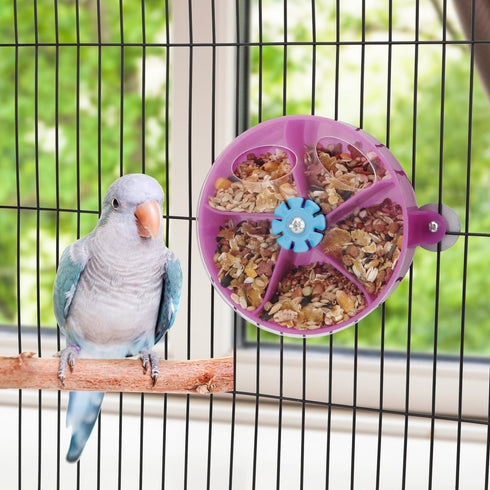 Hypeety Bird Parrot Foraging Toy, Creative Seed Food Ball Rotate Wheel for Parrot, Parakeet & Cockatiel