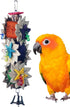 Super Bird Creations SB1098 Palm Star Bird Toy for Medium Birds, Colorful Leaves and Mahogany Pods
