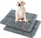 Dog Bed Crate Mat (30" x 19") 2 Pack, Soft Plush Machine Washable Crate Pad, Grey