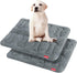 Dog Bed Crate Mat (30" x 19") 2 Pack, Soft Plush Machine Washable Crate Pad, Grey