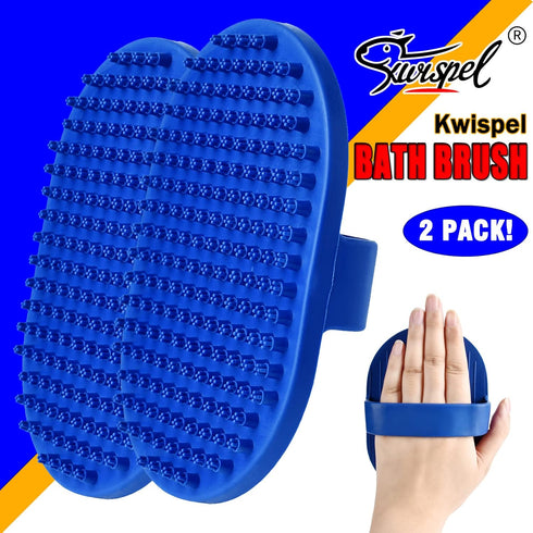 2 Pcs Dog Bath Brush, Rubber Grooming Brush for Short & Long Haired Dogs and Cats, Dog Shampoo Shower