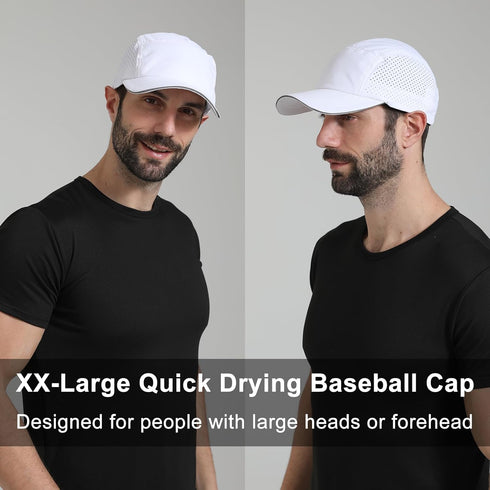 Oversize XXL Men's Quick Dry Baseball Cap, Cooling Breathable Mesh Sports Snapback Hat for Big Head