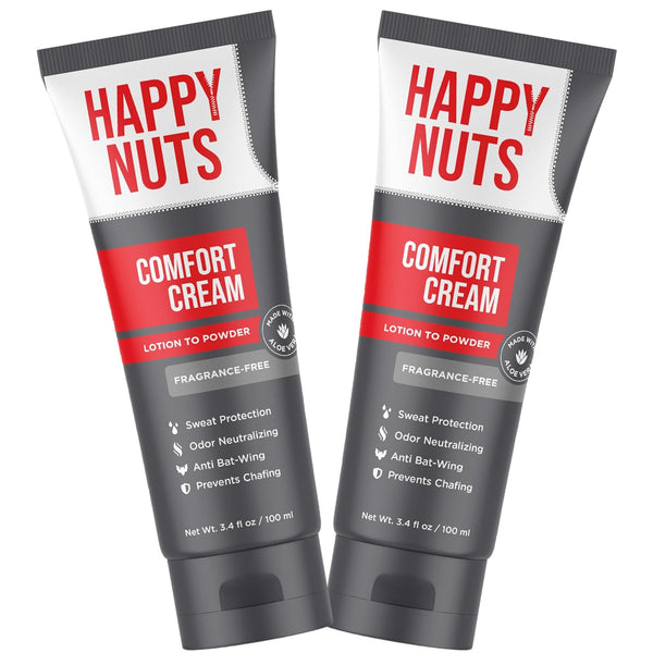 HAPPY NUTS Comfort Cream Deodorant For Men: Anti-Chafing Sweat Defense, Odor Control,