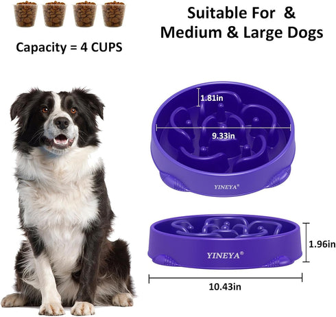 4 Cups Slow Feeder Dog Bowls for Large Breed, Dog Food Puzzle Feeder, Maze Bowl, Slow Eating Dog Puzzle Feeder