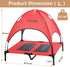 S/M/L Outdoor Elevated Dog Cot with Canopy for Camping, Portable Cooling Raised Bed for Small Medium Dogs