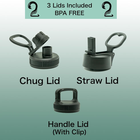 3 Insulated Water Bottle & Snack Container - Stainless Steel Water Bottle with Storage Compartment, Lid Types BPA Free