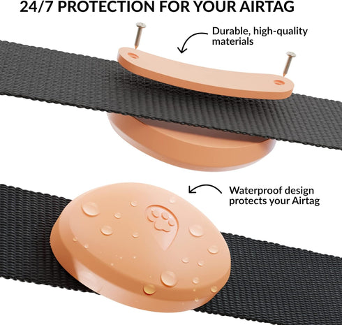 Airtag Holder for Dog Collar 2 Pack - Waterproof and Durable Protective Case for Airtag Tracker - Dog Airtag Holder Fits All Widths of Dog and Cat, Pet Collars - Alternative to Airtag Dog Collar