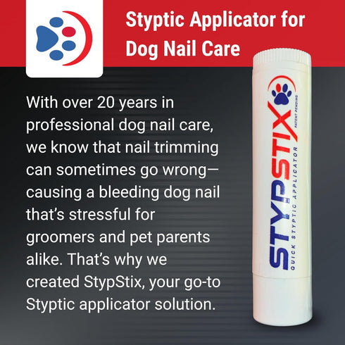 STYPSTIX Dog Nail Bleeding Stopper Applicator | Quick Styptic Tool | Stop Pet Bleeding, Easy Grooming | Safe Animal