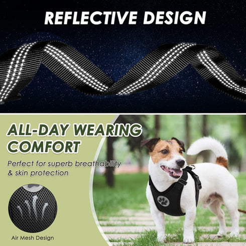 SlowTon Dog Seat Belt Harness for Car, Dog Car Harness Adjustable Mesh Breathable & Dog Seatbelt Safety Tether