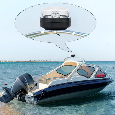LED Waketower 360 Degree White Boat Tower Light, Anchor Light, Bimini Light, DC 10-30V
