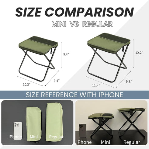 Arimanile 265 lbs Folding Camp Stool, Lightweight Foldable Camping Stool, Compact Mini Chair for Outdoor Activities