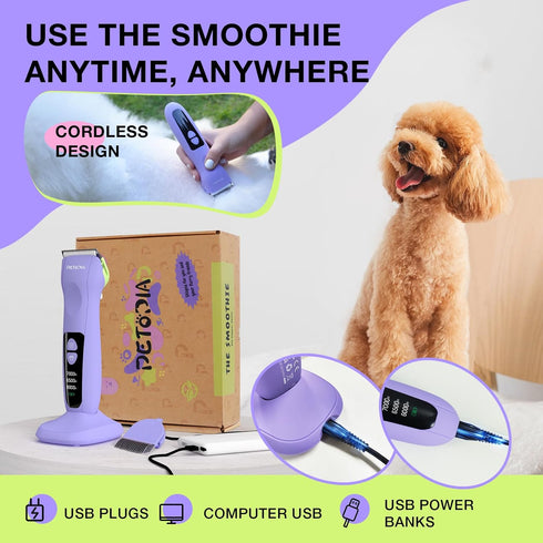 9mm etopia Professional Dog Clippers for Grooming, Low Noise Electric Quiet Dog Grooming Kit, Rechargeable Cordless Dog