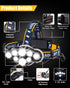 Rechargeable Headlamp, 8 LED Flashlight 18000 Lumen, 8 Modes with White Red Lights, Waterproof Head Lamp for Outdoor