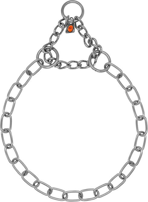 Herm Sprenger Stainless Steel Fur Saver Dog Collar, Medium Link Professional Training Slip Chain for Medium Large Dogs
