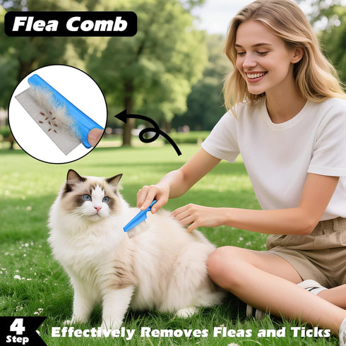 Augwind 7 1 in Pet Grooming Kit - Dog&Cat Comb, Deshedding Brush, Nail Clipper with File, Bath Brush - Premium Pet