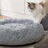 Anti Anxiety Round Fluffy Plush Faux Fur Dog Bed, Washable Bed for Small Medium Large Pets, Relieves Joints, 24", Light
