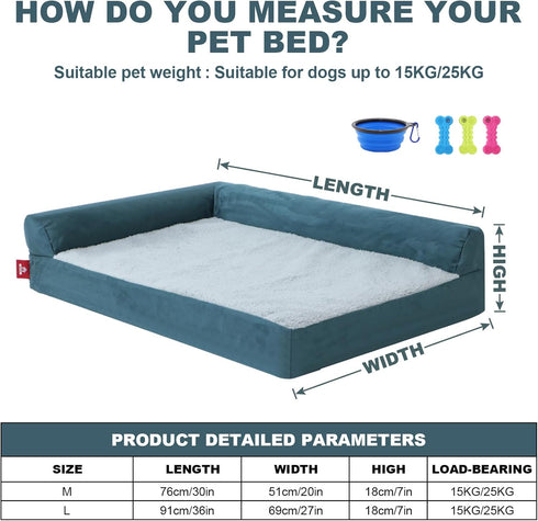 Dog Mattress for Large Dogs, Washable Comfortable Pet Bed with Removable Cushion & Nonskid Bottom