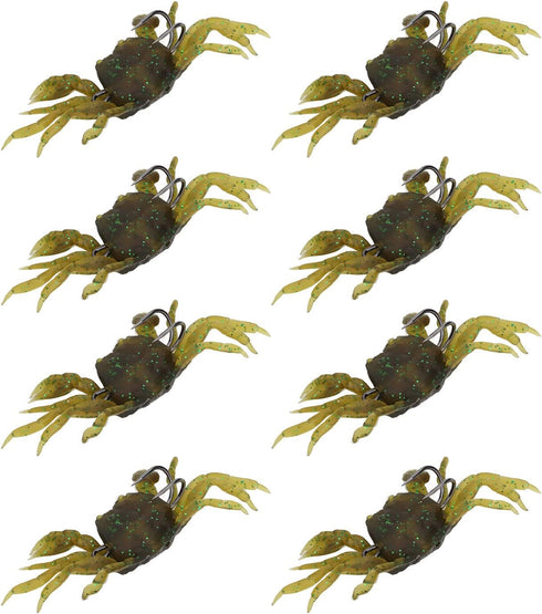 8Pcs Artificial Crab Bait 13cm Simulation Crab Soft Lure Fishing Bait with