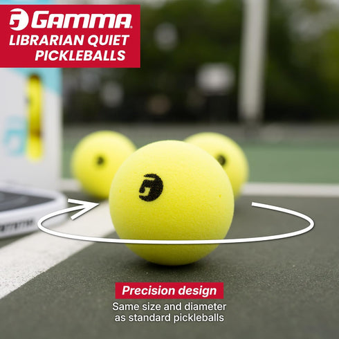 Gamma 48 3 Pack, 6 Pack Librarian Foam Quiet Pickleball Balls Low-Noise Practice Balls with True Bounce on Any Surface
